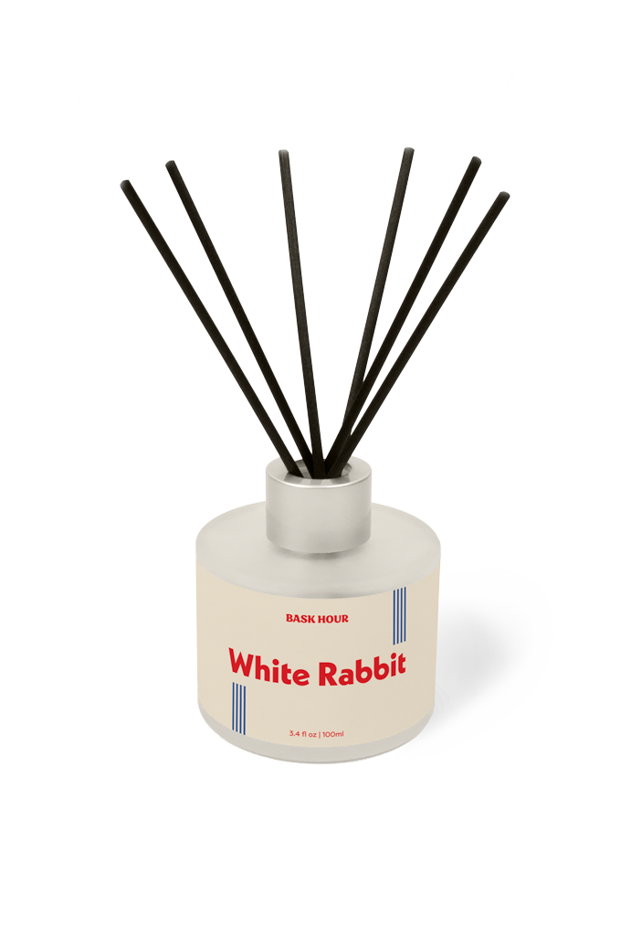 White Rabbit Reed Diffuser with milk, vanilla, and sugar – nostalgic sweet home fragrance diffuser