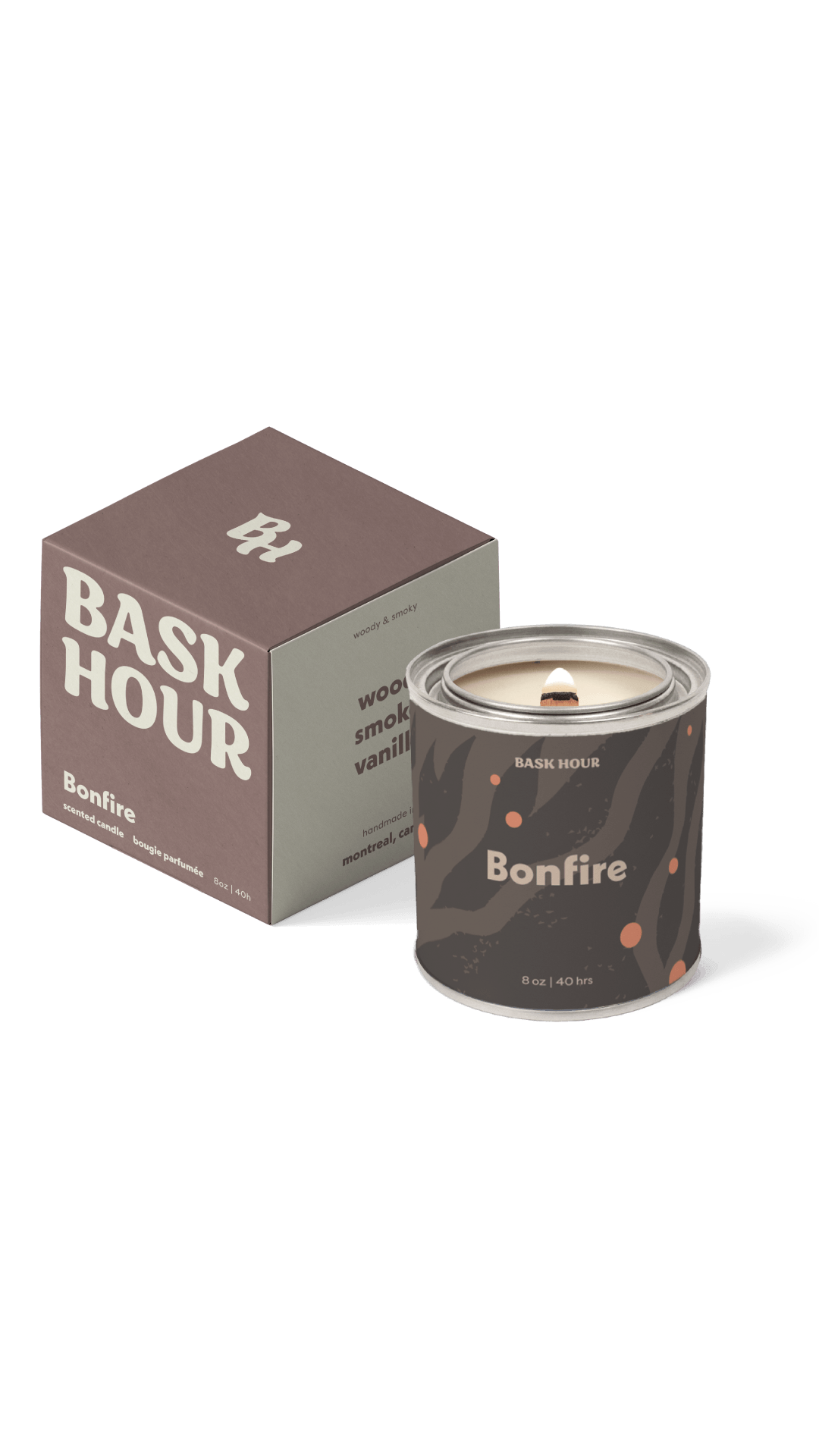 Bonfire - 8 oz Candle Bask Hour