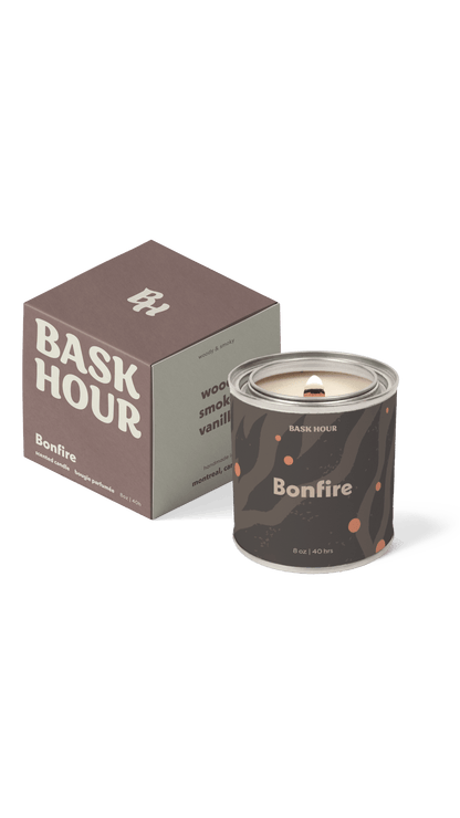 Bonfire - 8 oz Candle Bask Hour