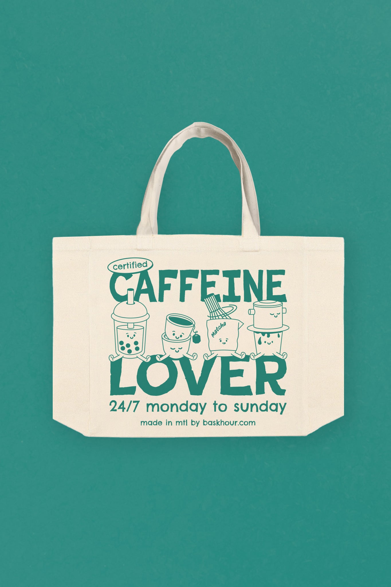 Certified Caffeine Lover - Tote Bag - Bask Hour