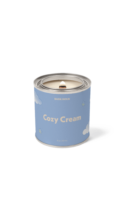 handmade cozy cream scented candle clean laundry citrus musk vanilla