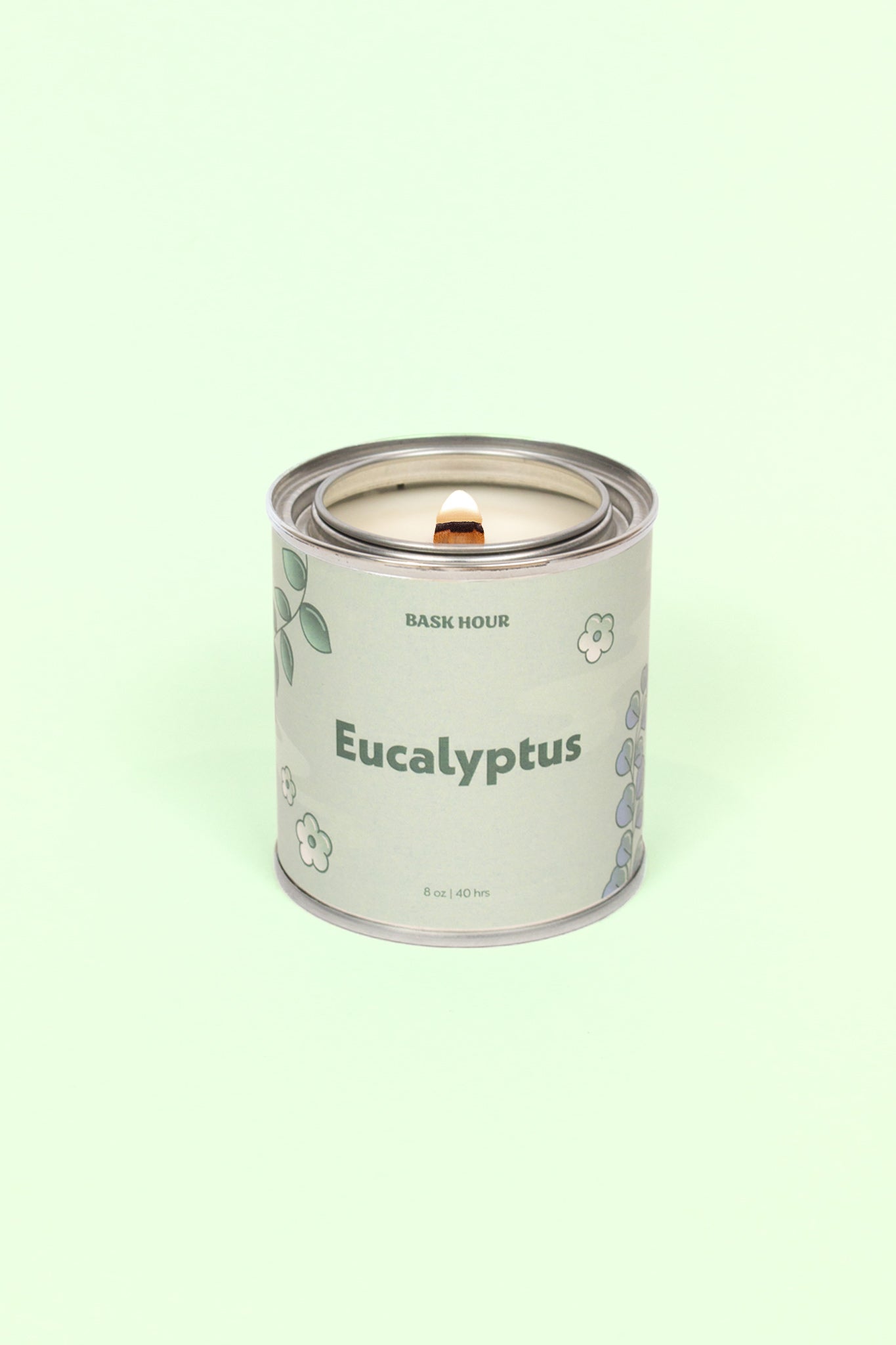 Eucalyptus ~ Natural, Non-toxic, Wood Wick Candle - Bask Hour