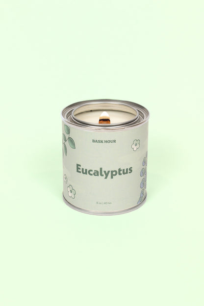 Eucalyptus ~ Natural, Non-toxic, Wood Wick Candle - Bask Hour