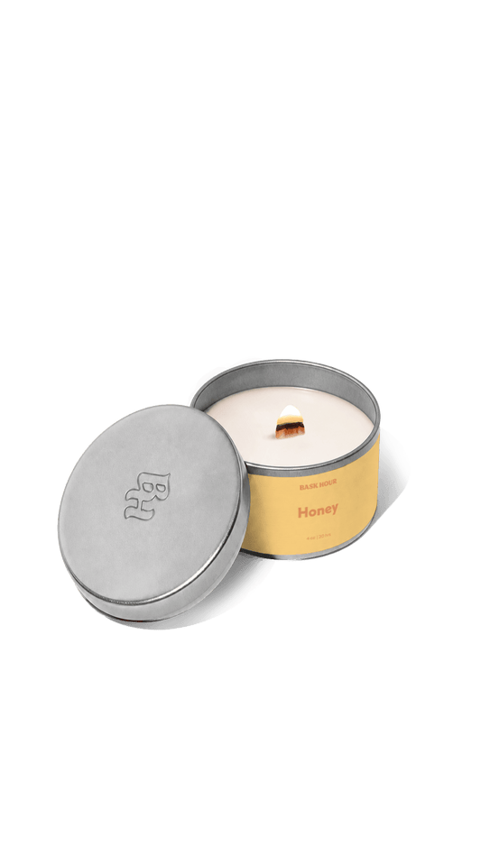 honey spicy woodsy scented candles bougie parfumée au miel épicé boisé 4oz cire naturelle de soja sucré sweet gourmand
