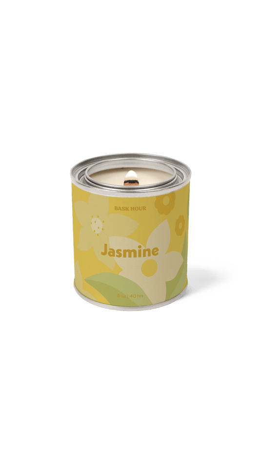 handmade jasmine scented candle flower green tea honey
