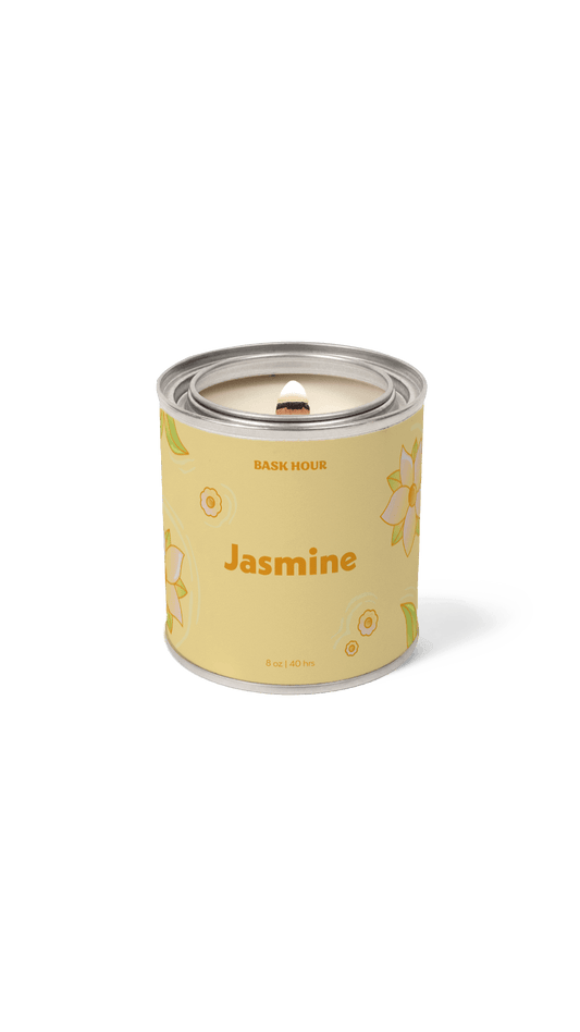 handmade jasmine scented candle flower green tea honey