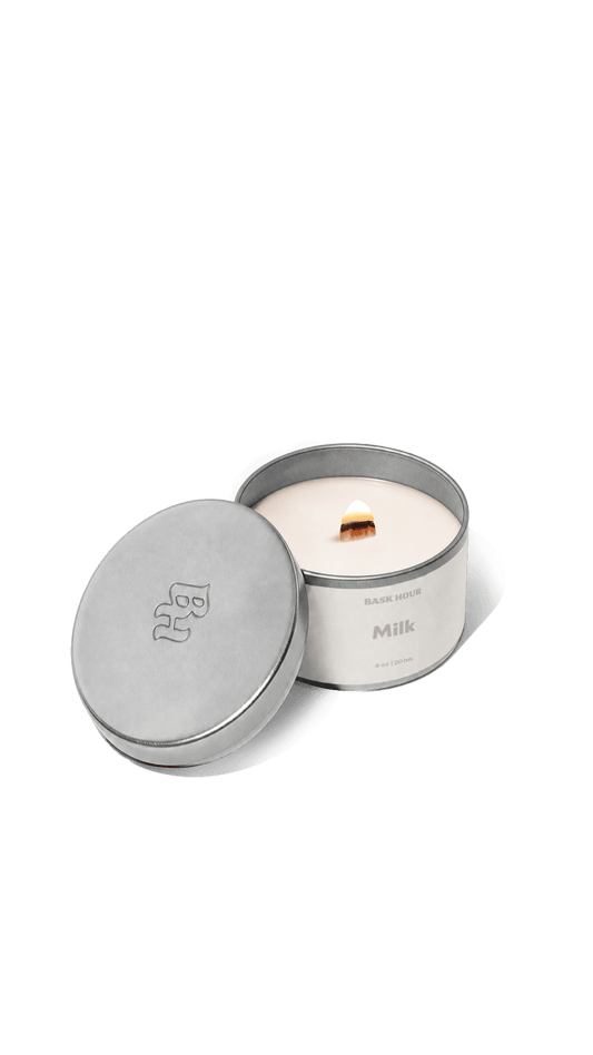 milk scented candles bougie parfumée au lait 4oz cire naturelle de soja lactonic and woody lactonique et boisé