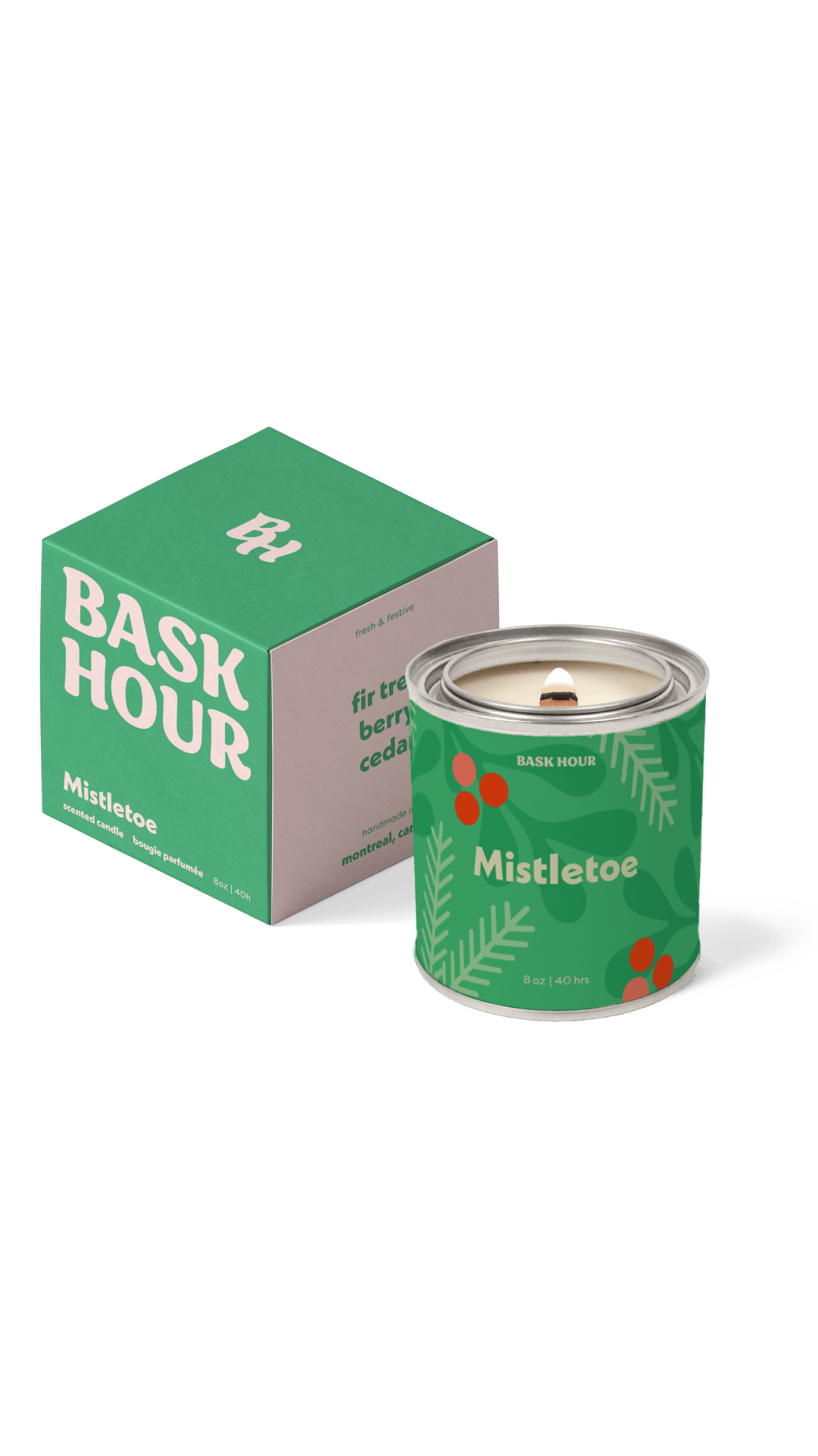 Mistletoe - 8 oz Candle Bask Hour