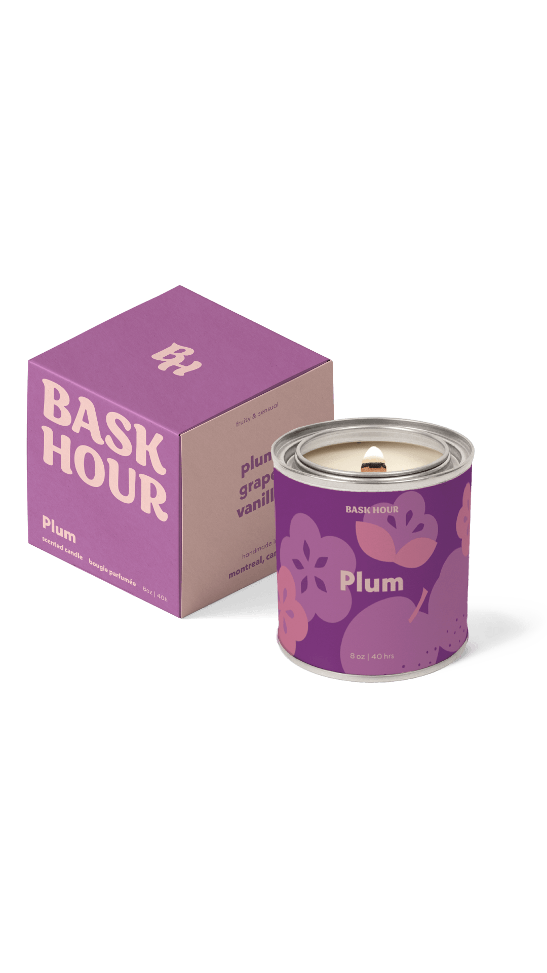 Plum - 8 oz Candle Bask Hour