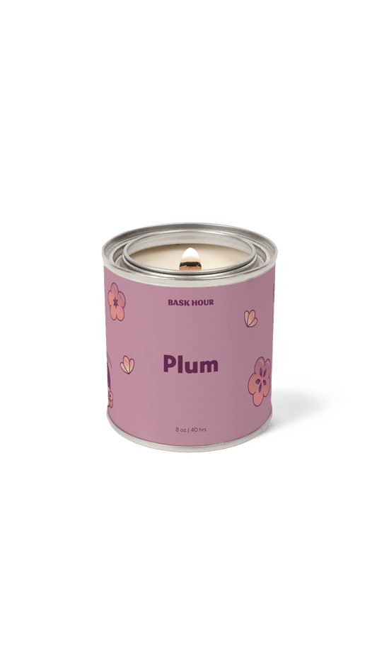 handmade plum scented candle floral green vanilla