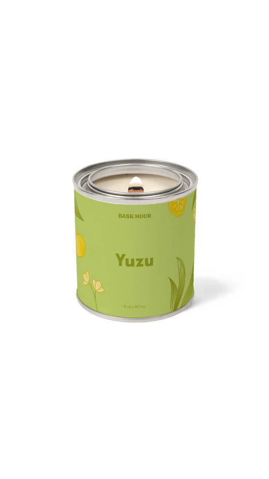 handmade yuzu scented candle floral citrus grapefruit hinoki